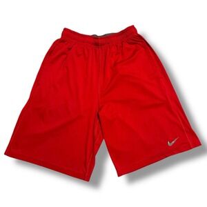 Nike Red Dri-Fit Athletic Basketball Training Shorts Men's M Activewear Gym